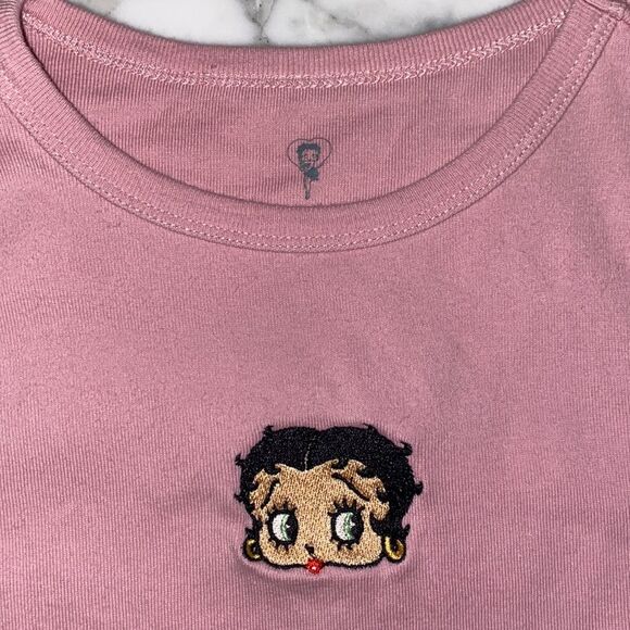 Betty Boop Tank Top Cropped Pink Size XS - Picture 5 of 9